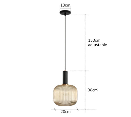Lámpara colgante de vidrio vibrante con luz LED para salas de estar y dormitorios