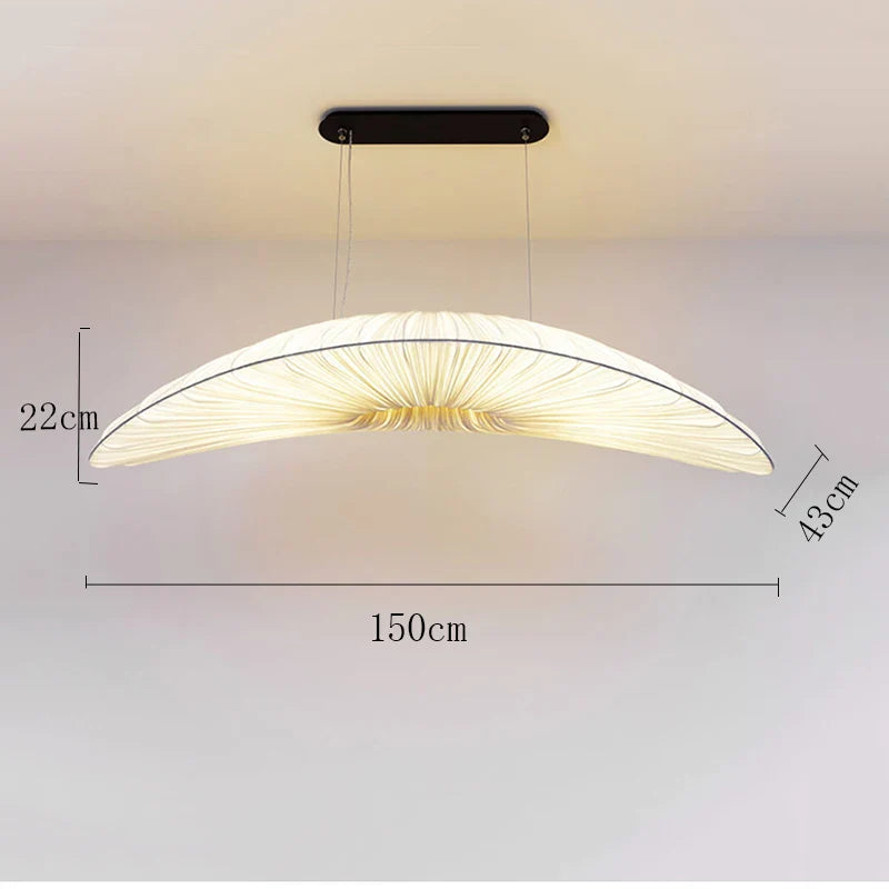 Suspension Aurelia blanche avec lustre en tissu