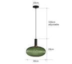 Lámpara colgante de vidrio vibrante con luz LED para salas de estar y dormitorios