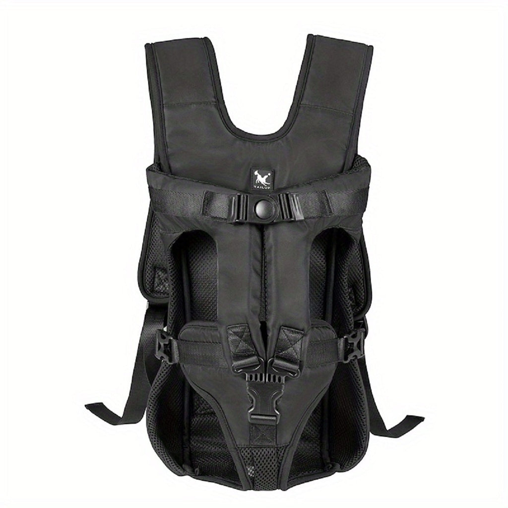 Borsa porta cane LumaTrail con vista frontale per avventure all'aperto