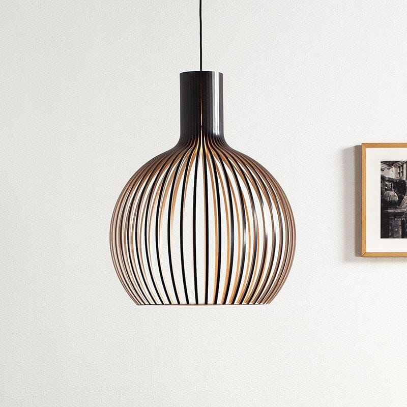 Luminária Pendente Nordhaven em Madeira com Cabo Ajustável