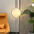 LumaCrest Floor-To-Ceiling Lamp Featuring Half Globes In Beige And Metal Frame