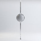 LumaCrest Floor-To-Ceiling Lamp Featuring Half Globes In Beige And Metal Frame
