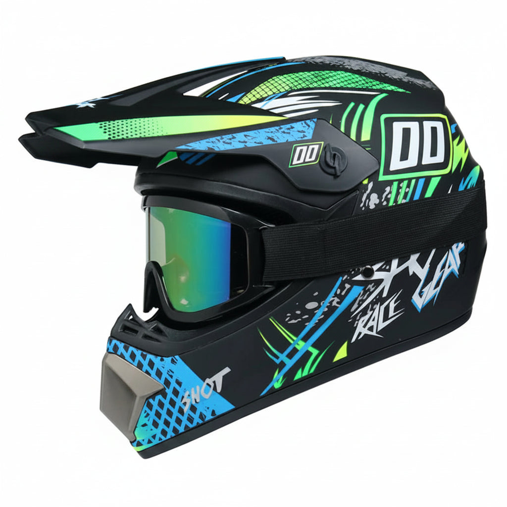 DOT-Certified Youth Motocross Helmet with Goggles