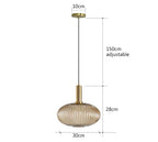 Lámpara colgante de vidrio vibrante con luz LED para salas de estar y dormitorios