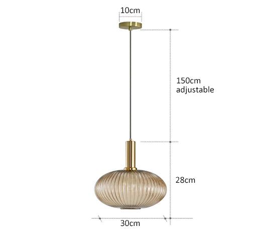 Lámpara colgante de vidrio vibrante con luz LED para salas de estar y dormitorios