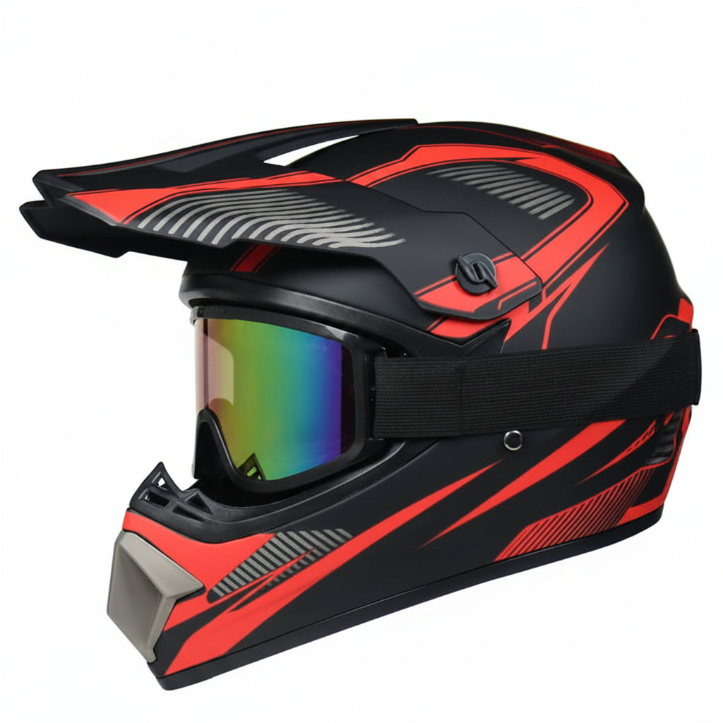 DOT-Certified Youth Motocross Helmet with Goggles