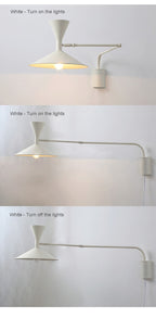 Lámpara de Pared Moderna NovaSwing con Brazo Oscilante y Enchufe para Decoración de Dormitorio
