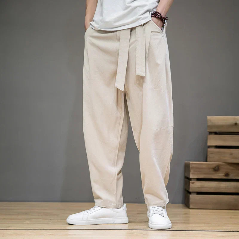 Men's Linen Pants With Relaxed Fit And Airy Comfort