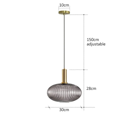 Lámpara colgante de vidrio vibrante con luz LED para salas de estar y dormitorios