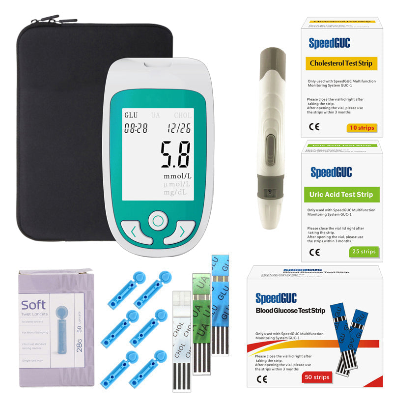 AstraGuard 3-In-1 Test Kit For Cholesterol, Glucose Uric Acid