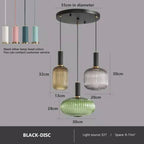 Lámpara colgante de vidrio vibrante con luz LED para salas de estar y dormitorios