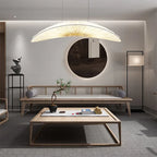 Suspension Aurelia blanche avec lustre en tissu