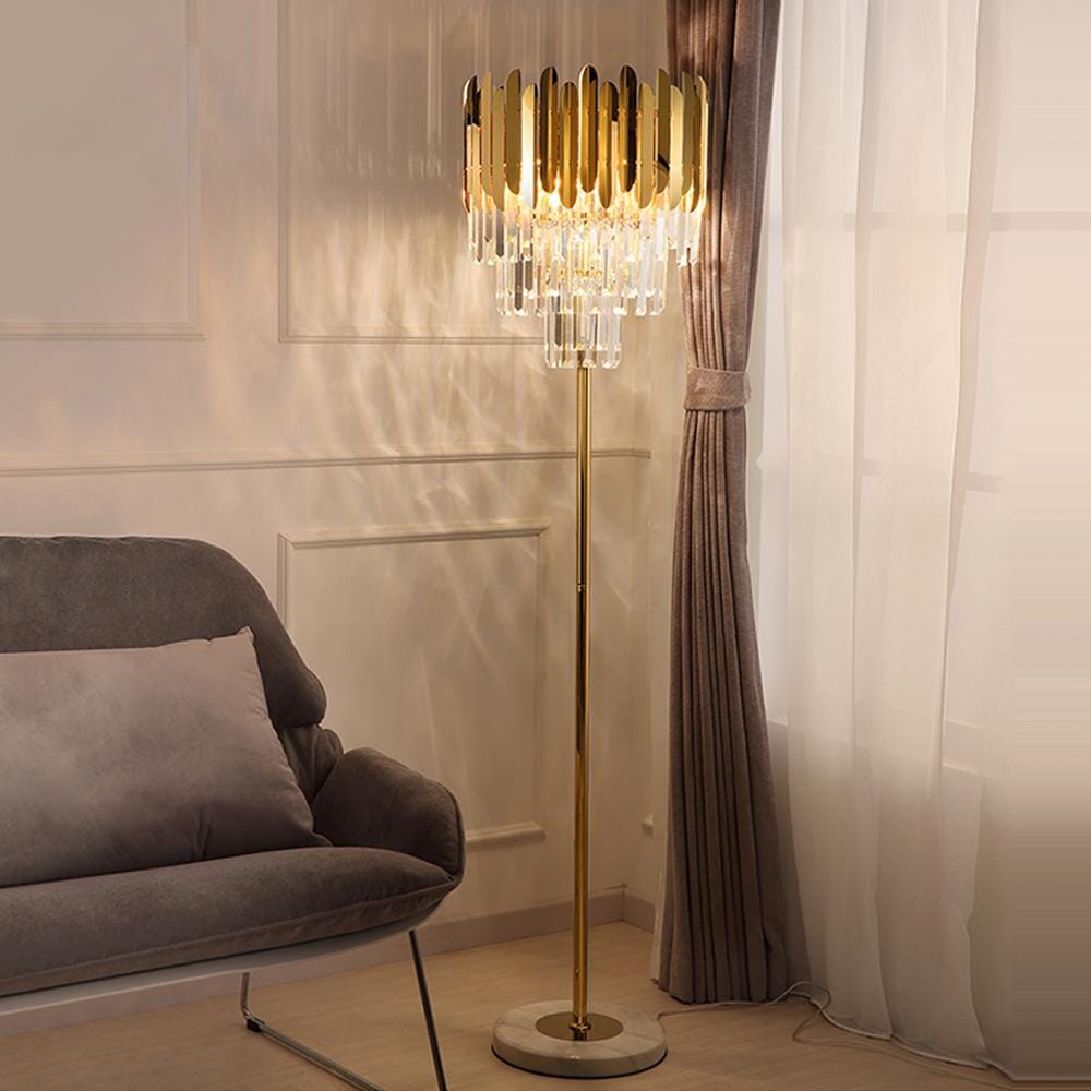 Elyra Crystal Floor Lamp And Table Lamp For Contemporary Decor