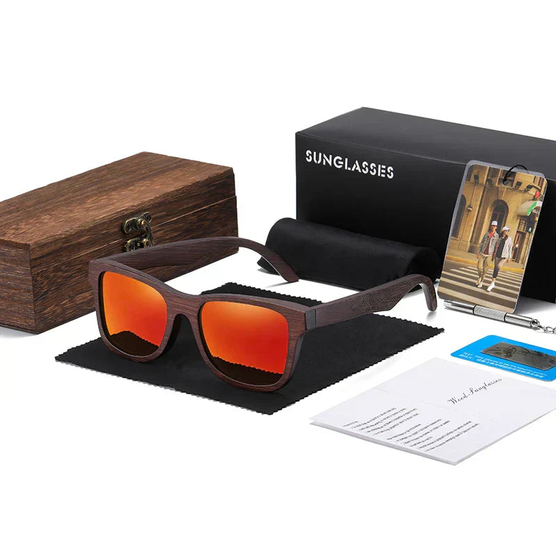 Polaryzowane drewniane okulary przeciwsłoneczne Timbergrain z soczewkami UV400