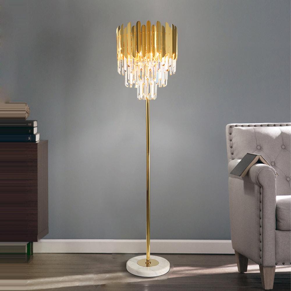 Elyra Crystal Floor Lamp And Table Lamp For Contemporary Decor
