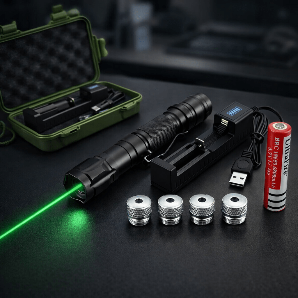 USB-uppladdningsbar pekare med grön laser för långdistanskraft