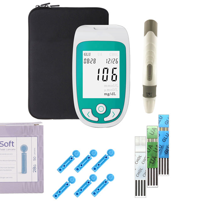 AstraGuard 3-In-1 Test Kit For Cholesterol, Glucose Uric Acid