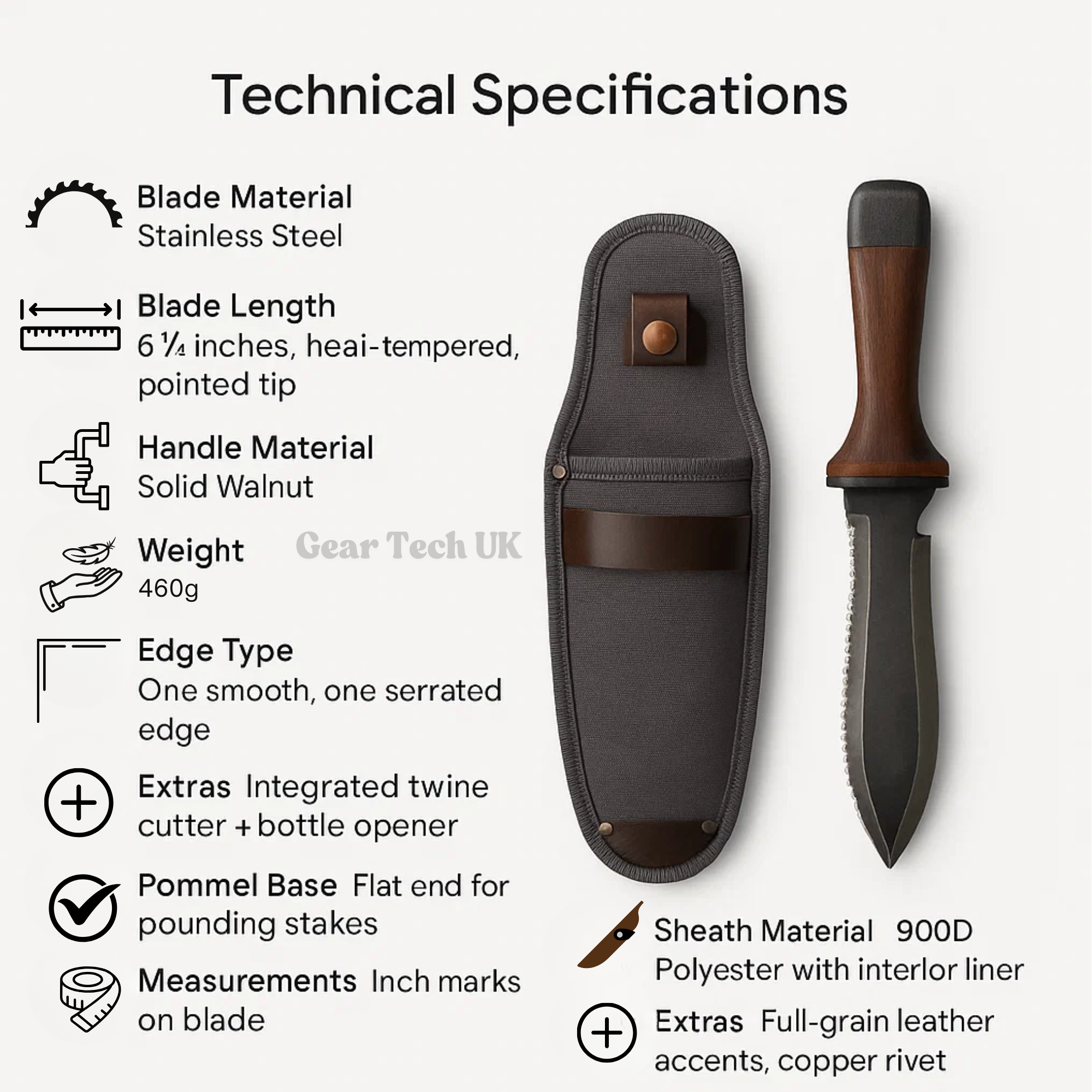 TerraWeave Gardening Knife With Rust-Resistant Blade And Sheath