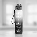 HydrsalHero Sports Bottle With Time Markers And Straw 1 Liter Hydration