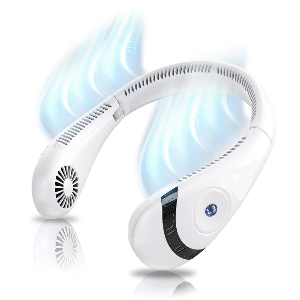 Rechargeable Neck Fan With No Blades USB Powered Hands-Free Cooling For Travel