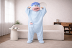 Monster Onesie Nattøjssæt med Overdimensioneret Kam og Matchende Tøfler