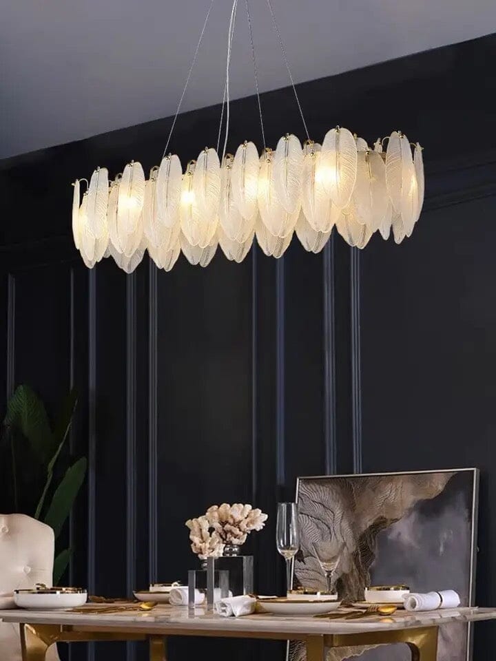 Coleção de Decoração para Salas de Estar com Candeeiro de Teto Elegante com Penas