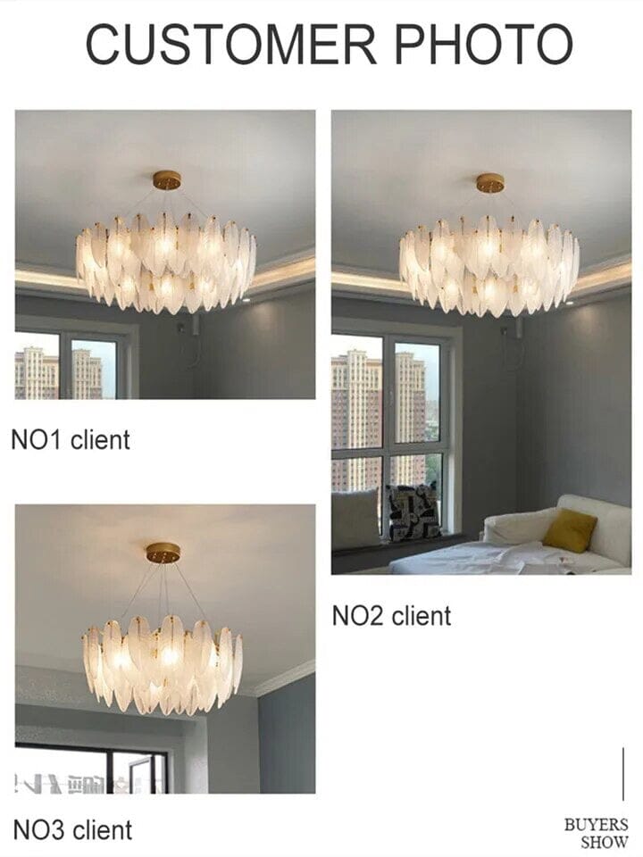 Coleção de Decoração para Salas de Estar com Candeeiro de Teto Elegante com Penas