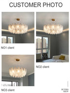 Coleção de Decoração para Salas de Estar com Candeeiro de Teto Elegante com Penas