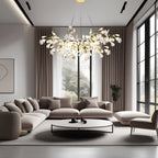 Lunsera Ceramic Petal Chandelier With Frosted Glass Shade