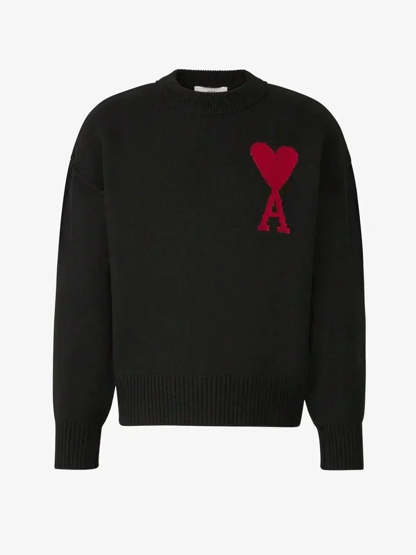 Amitalie Unisex 100 Percent Wool Sweater With Iconic Heart
