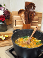 Conjunto de 9 Peças de Utensílios de Cozinha em Teca Natural