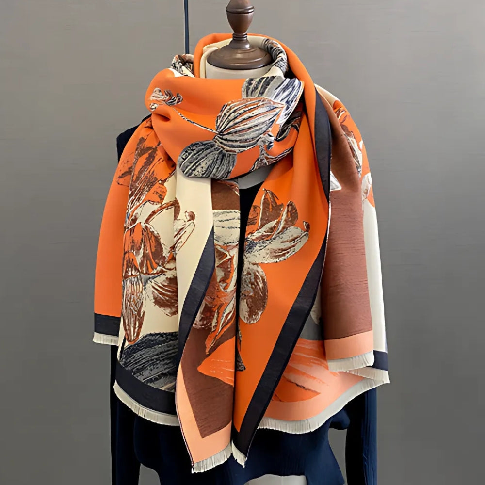 Iris Floral Soft Scarf Shawl