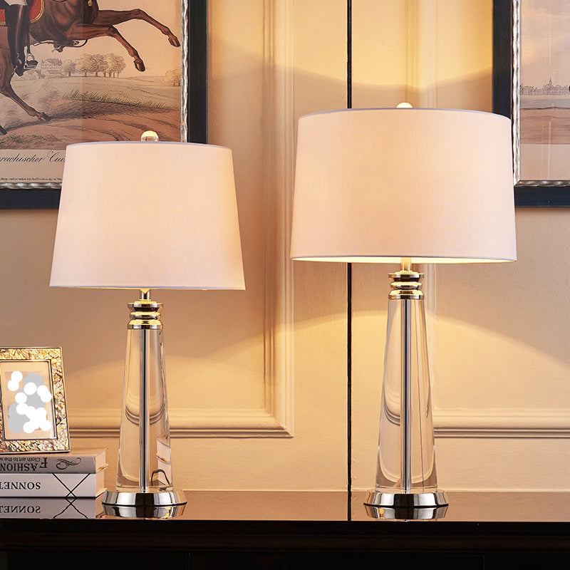 Crystal Accent Table Lamp For Bedroom And Living Rooms