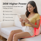 משטח טיפול באור אדום גדול – 792 נורות LED, 36W להקלה על הגב והמותניים בכל הגוף