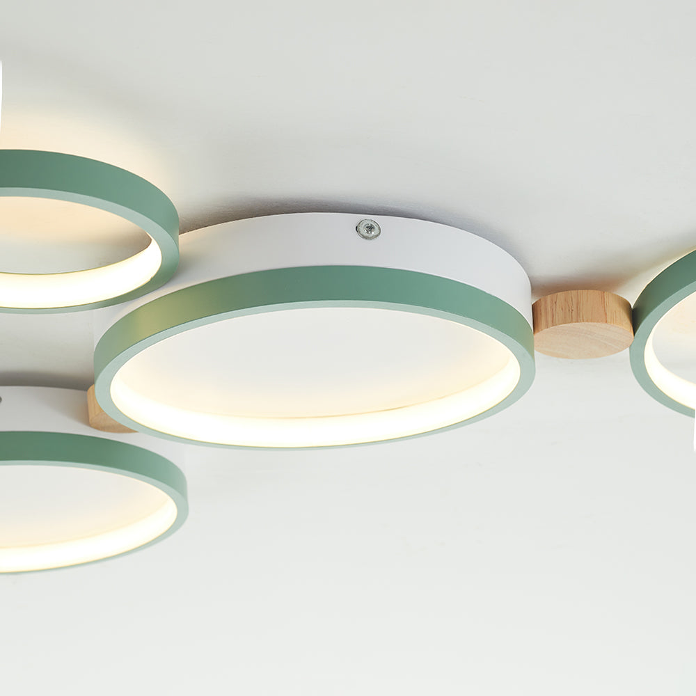 Lampa sufitowa NovaLumen biała z szarym metalem nowoczesny design
