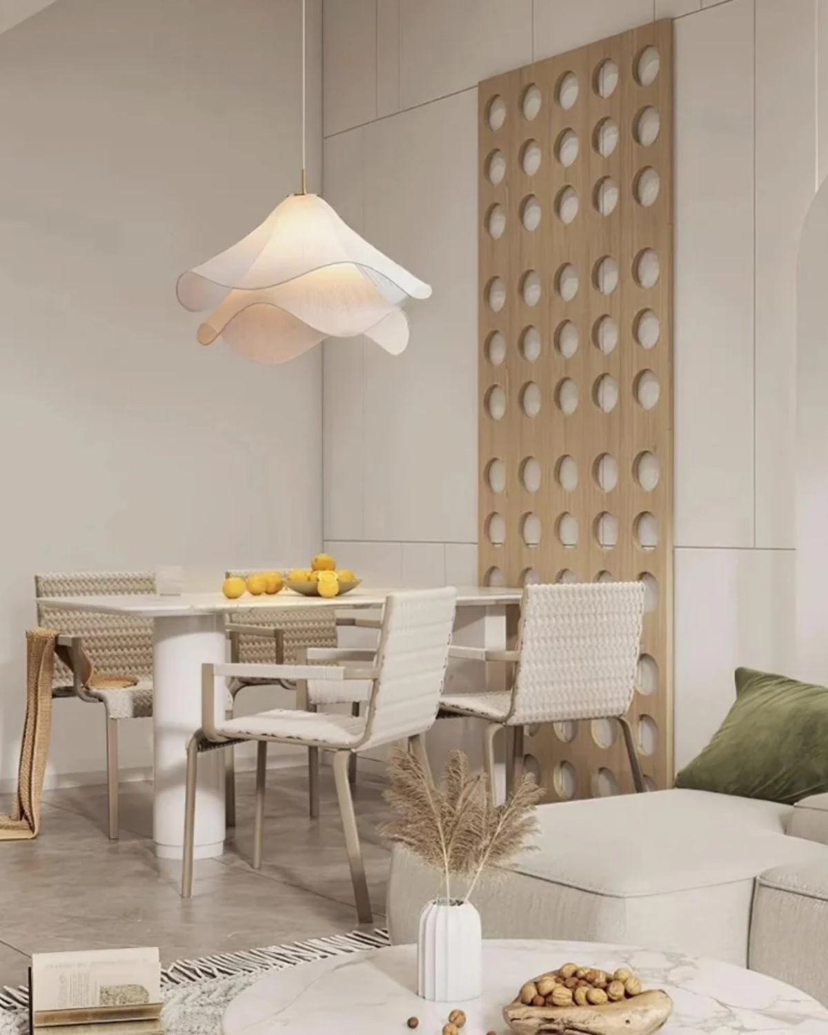 Kirra závěsné světlo Soft Glow s vrstvou okvětních lístků na stropní svítidlo