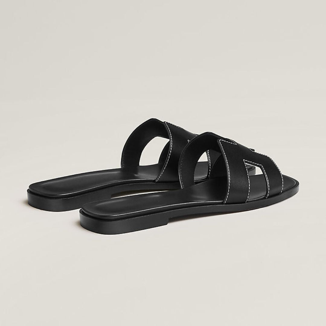 Women's Leather Sandals With Adjustable Cutout Straps For Daily Comfort