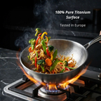 Pure Titanium Frying Pan, 32 34 36 Cm Non Coated Professional Cookware
