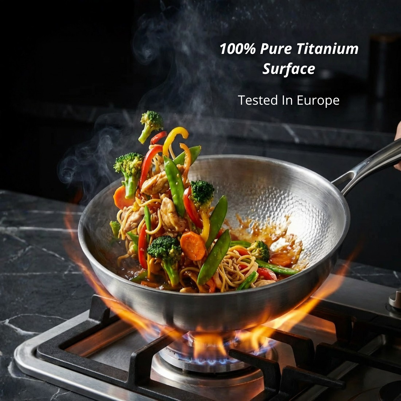 Pure Titanium Frying Pan, 32 34 36 Cm Non Coated Professional Cookware