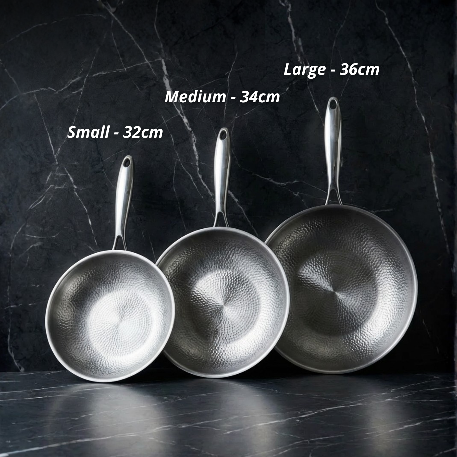 Pure Titanium Frying Pan, 32 34 36 Cm Non Coated Professional Cookware