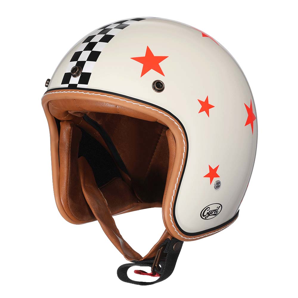 Casco per moto stile vintage a profilo basso con certificazioni DOT ed ECE