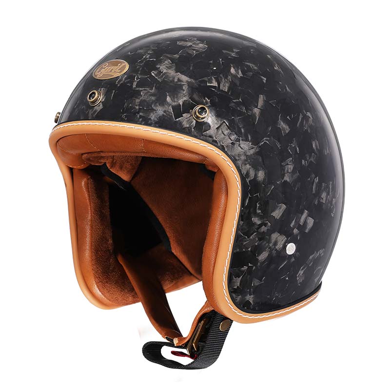 Casco per moto stile vintage a profilo basso con certificazioni DOT ed ECE