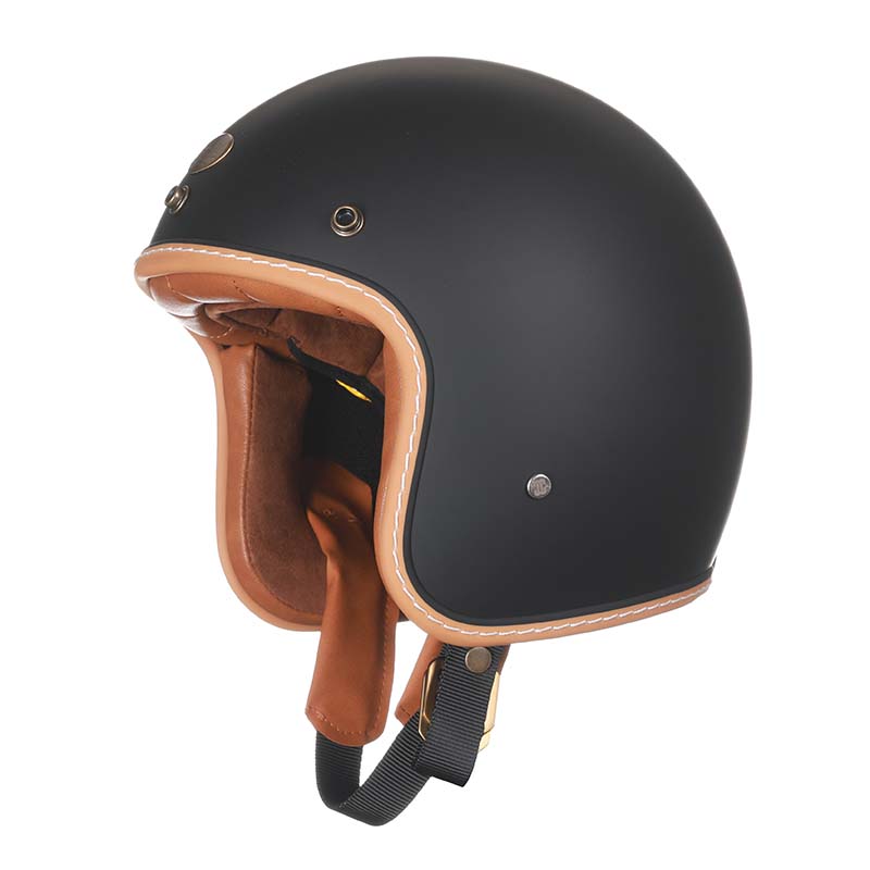 Casco per moto stile vintage a profilo basso con certificazioni DOT ed ECE