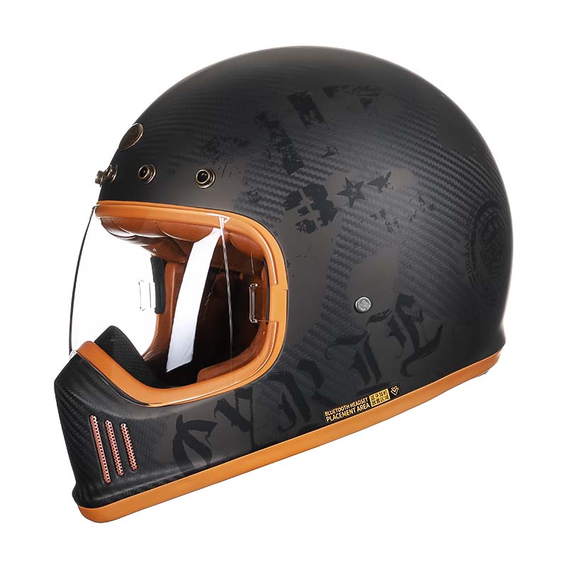 Casca de motocicletă din fibră de carbon pentru motocicliști, cu protecție integrală, aprobată DOT și ECE