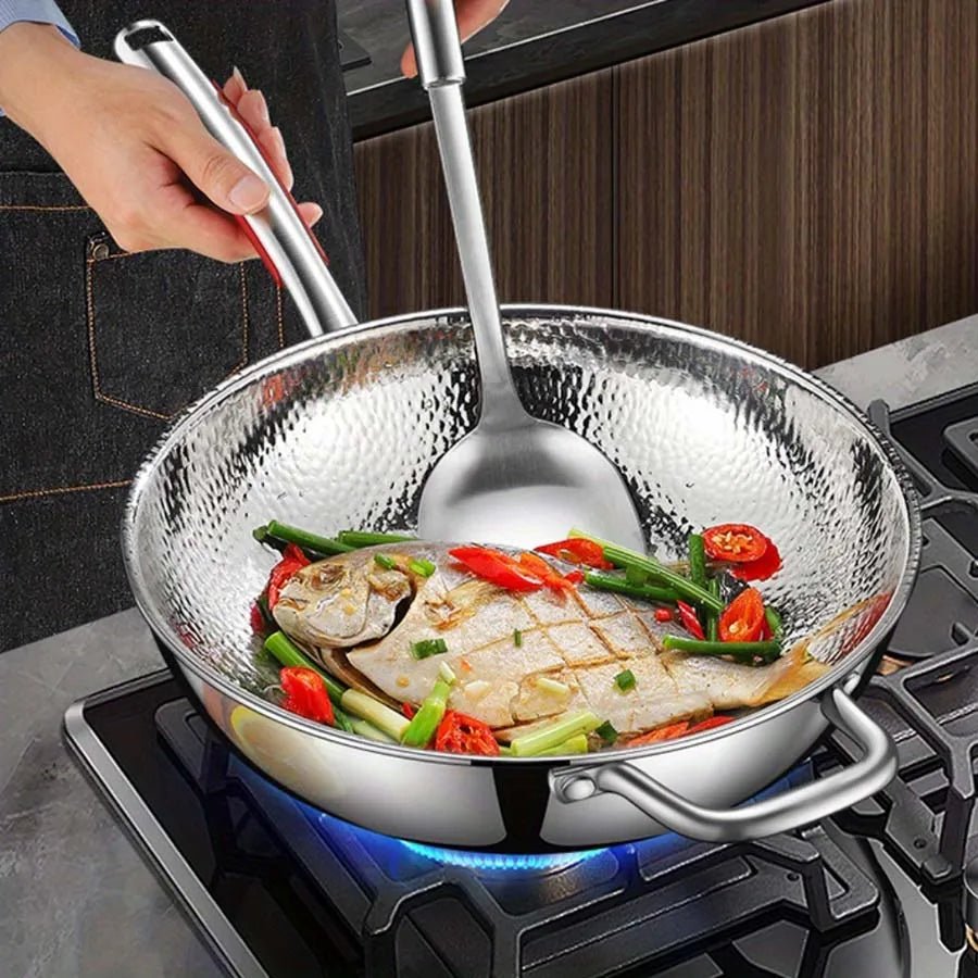 Panvion Wok met Ronde Basis voor Inductiekoken, Ideaal voor Roerbakken