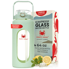 Holdbar glasflaske med 64-ounce kapacitet til daglig brug