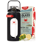 Holdbar glasflaske med 64-ounce kapacitet til daglig brug