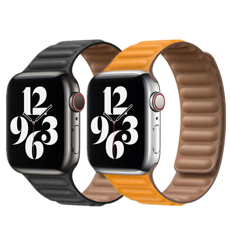 Kerrin Magnetic Leather Link Band Compatible With Apple Watch