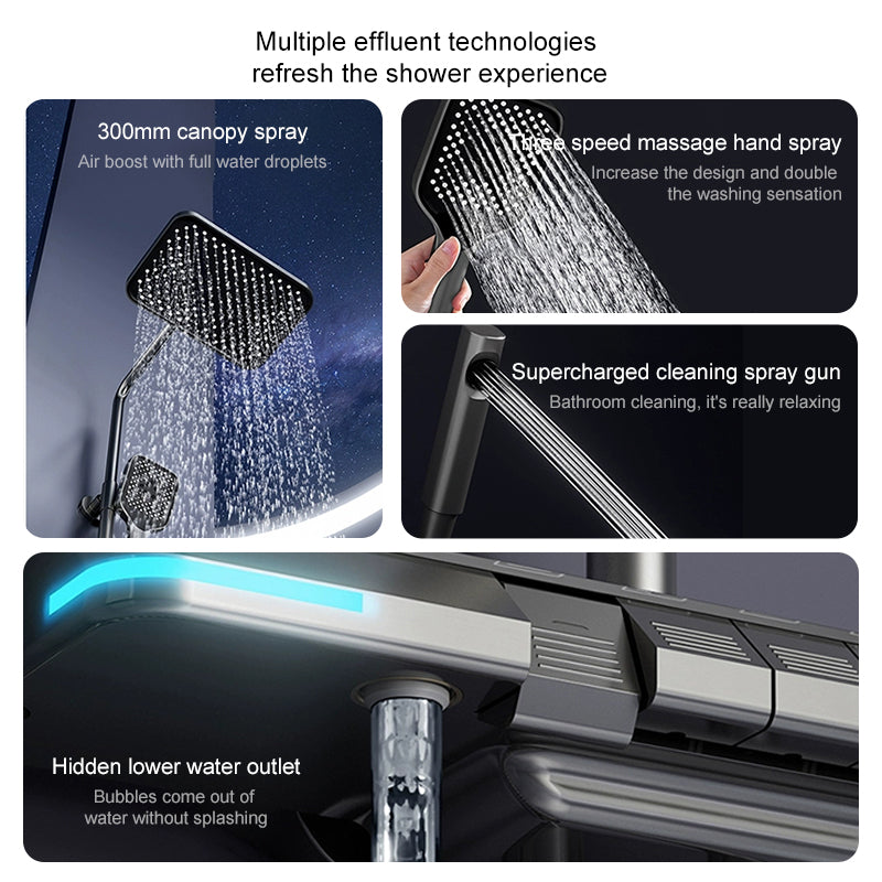 Douche thermostatique numérique Aurell avec unité d'affichage